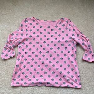 Talbots Pink Printed Shirt w 3/4 Sleeves - Size XL - VGUC - 100% Cotton